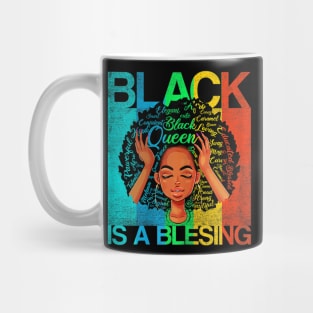 Womens Juneteenth Queen Black is a Blessing Melanin Women Mug